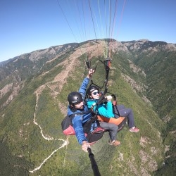 Panoramic paraglider flight over Gabrovo 
