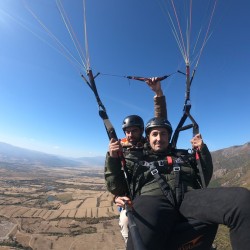 Panoramic paraglider flight over Gabrovo 