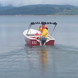 Motor boat for rent at Batak Dam