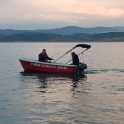 Motor boat for rent at Batak Dam