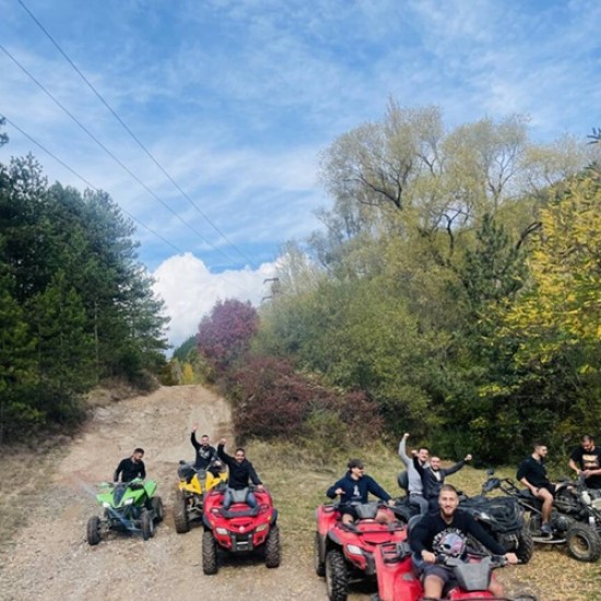 Off-road adventure in the mountain with ATV |