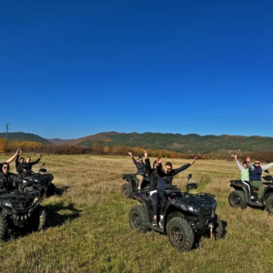 Off-road adventure in the mountain with ATV |