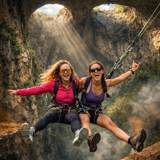Подарете си едно екстремно и вълнуващо преживяване със Скок с бънджи или пандюл от пещера Проходна от Makaroon