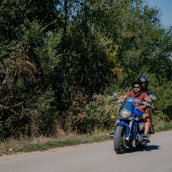 Explore the beauty of the surroundings of Veliko Tarnovo with a ride on a Suzuki Boulevard M109R cruiser motorcycle from Makaroon