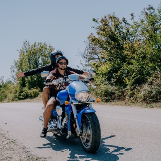Explore the beauty of the surroundings of Veliko Tarnovo with a ride on a Suzuki Boulevard M109R cruiser motorcycle from Makaroon