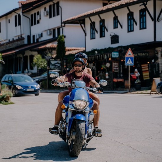 Explore the beauty of the surroundings of Veliko Tarnovo with a ride on a Suzuki Boulevard M109R cruiser motorcycle from Makaroon