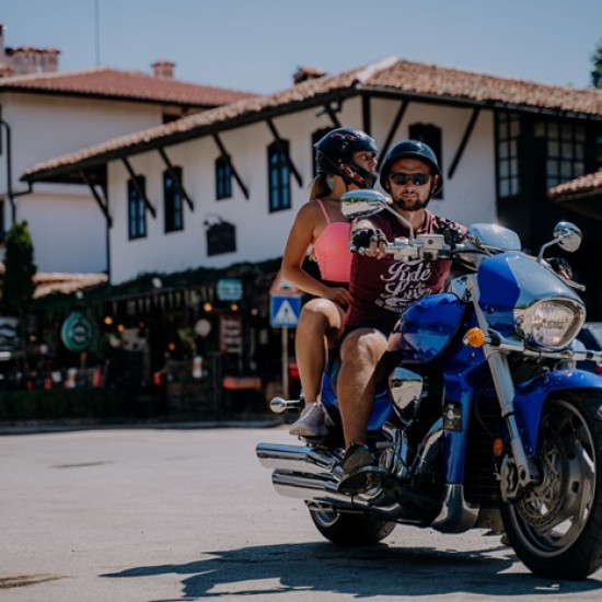 Explore the beauty of the surroundings of Veliko Tarnovo with a ride on a Suzuki Boulevard M109R cruiser motorcycle from Makaroon