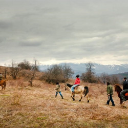 A two-hour horse ride to the village of Karpachevo for two people