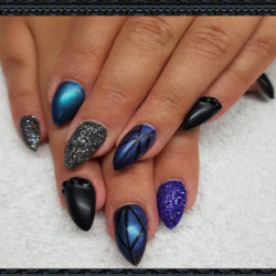 Manicure with UV gel and decoration