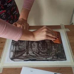 Графична техника суха игла за двама души - Създаване на собствен отпечатък и картина с паспарту Графична техника суха игла за двама души - Създаване на собствен отпечатък и картина с паспарту