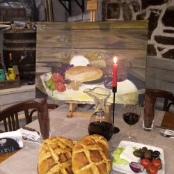 Романтична атмосфера с Дегустация на вино + рисуване за двама в Пловдив