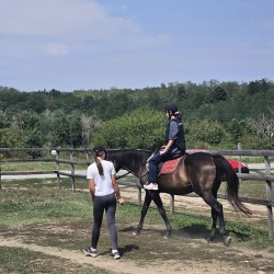 Riding lesson at the arena in the village of Batoshevo
