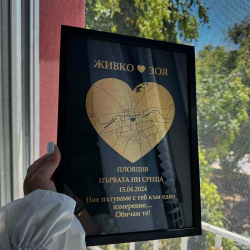 Gift For Couples "Fate Location Framed"