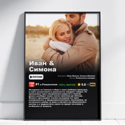 Една велика любовна история в рамка с „Филмов постер за двойки“ Една велика любовна история в рамка с „Филмов постер за двойки“