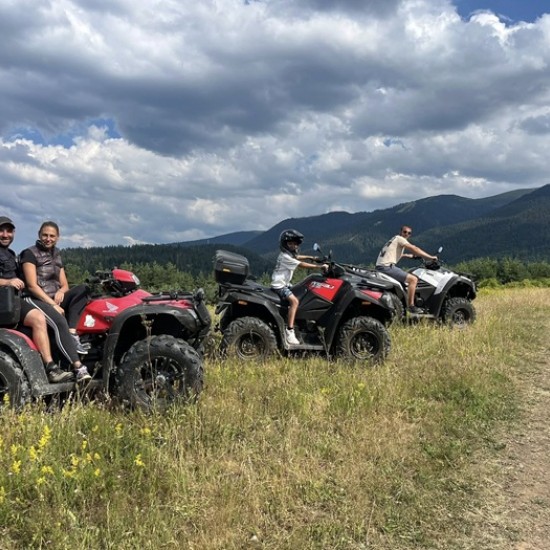 Immerse yourself in the magic of Rila Mountain with a dose of adrenaline with a 1-hour ATV adventure for two on one ATV near the village of Beli Iskar from Makaroon