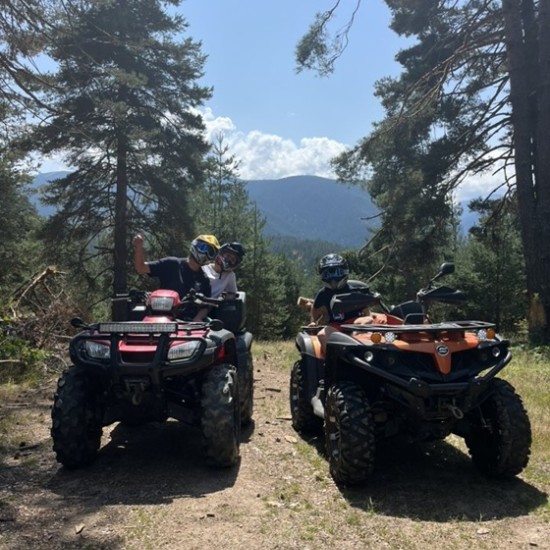Immerse yourself in the magic of Rila Mountain with a dose of adrenaline with a 1-hour ATV adventure for two on one ATV near the village of Beli Iskar from Makaroon