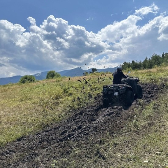 Immerse yourself in the magic of Rila Mountain with a dose of adrenaline with a 1-hour ATV adventure for two on one ATV near the village of Beli Iskar from Makaroon